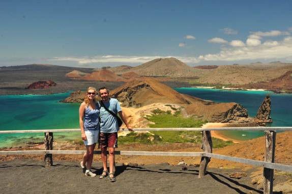 Visitando um dos cartões postais de Galápagos, a Ilha de San Bartolomeu (próxima a Isla de Santiago)